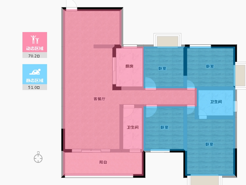 广西壮族自治区-玉林市-玉川万盛华府-106.91-户型库-动静分区