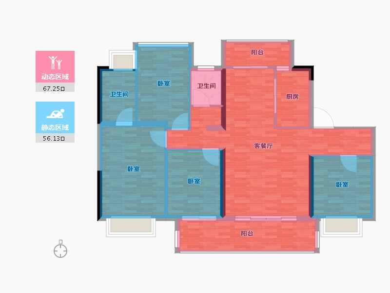 江苏省-南通市-碧桂园翡翠华府-112.00-户型库-动静分区