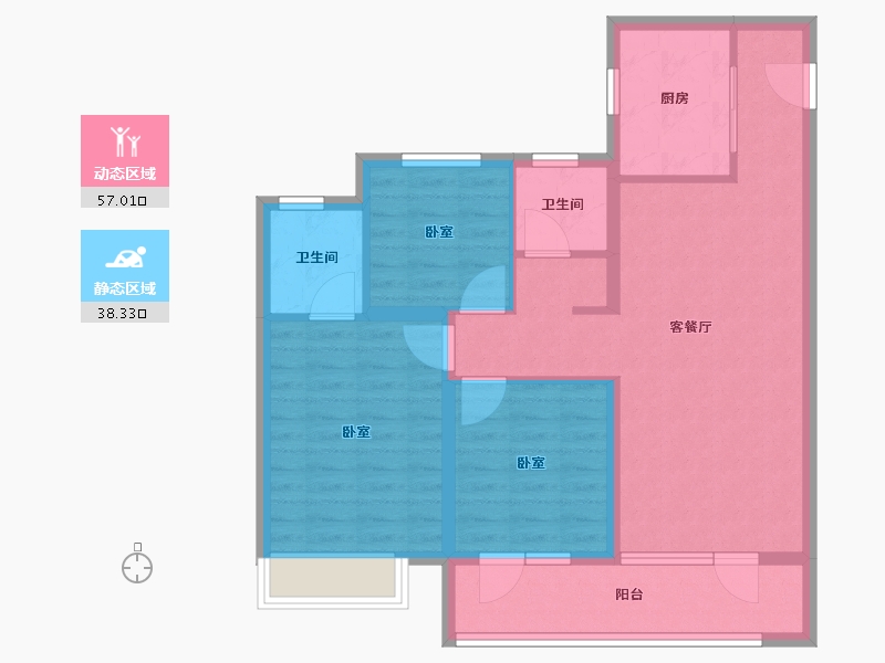 山东省-青岛市-越秀星汇城-85.00-户型库-动静分区