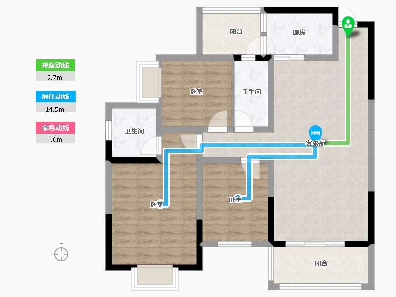 广西壮族自治区-玉林市-玉川万盛华府-94.37-户型库-动静线