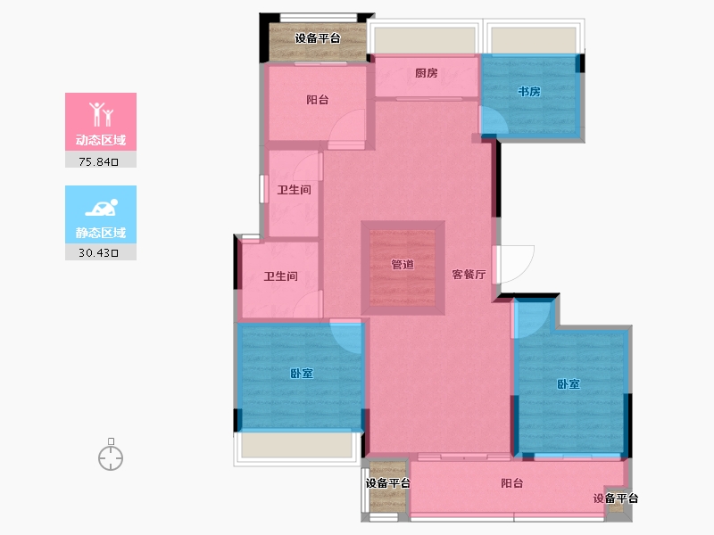 浙江省-绍兴市-元垄城-95.17-户型库-动静分区