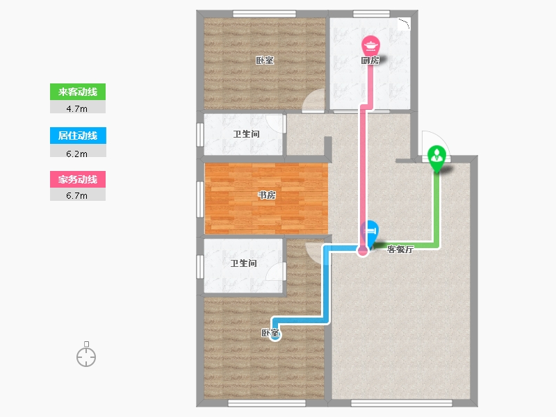 山东省-青岛市-锦厦新城桂园-107.96-户型库-动静线