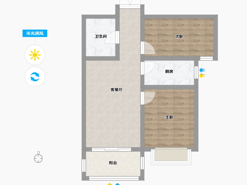 甘肃省-兰州市-万域国际-58.81-户型库-采光通风