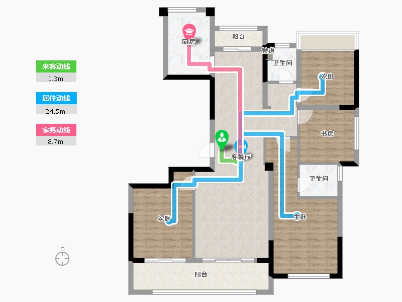 江苏省-泰州市-绿城春江明月-116.05-户型库-动静线