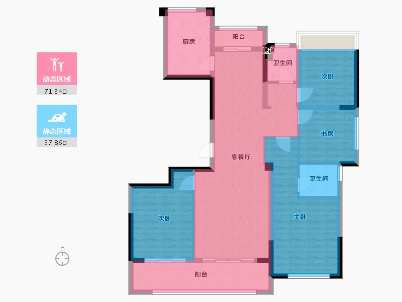 江苏省-泰州市-绿城春江明月-116.05-户型库-动静分区