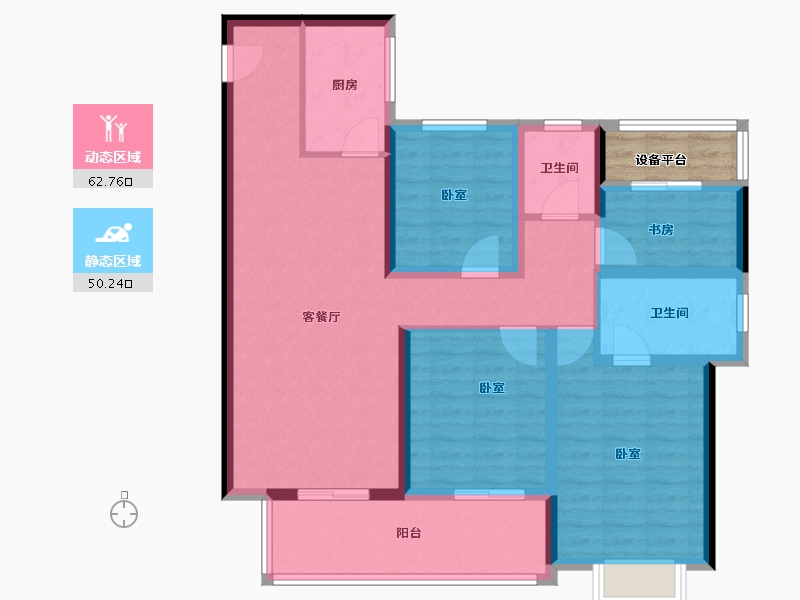 安徽省-亳州市-圣桦锦江天玺-104.00-户型库-动静分区