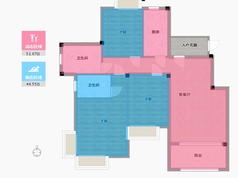 江西省-南昌市-美高东郊紫园-90.00-户型库-动静分区