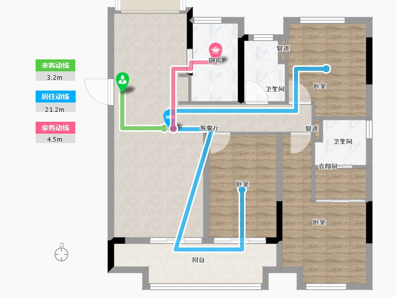 安徽省-芜湖市-芜湖大发融悦东方-105.00-户型库-动静线