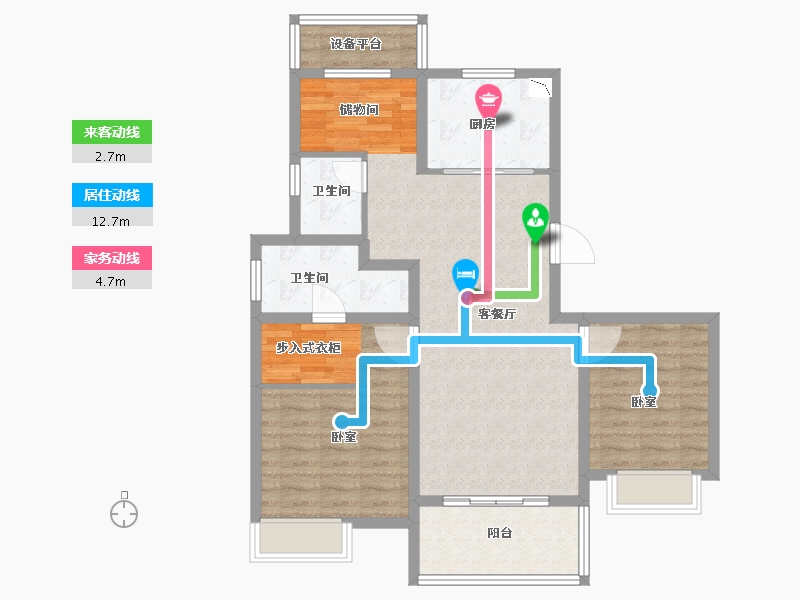 安徽省-合肥市-新城北宸紫郡-89.99-户型库-动静线