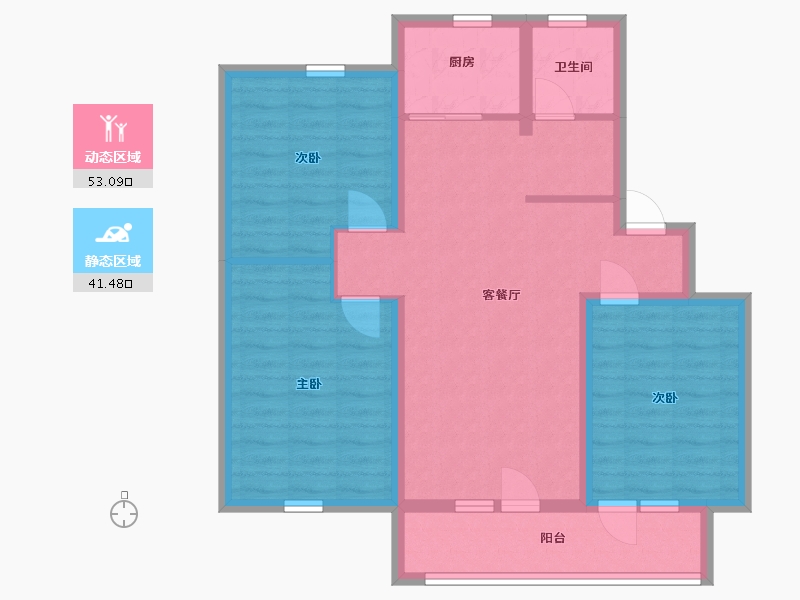 山东省-青岛市-翰林华府-84.20-户型库-动静分区