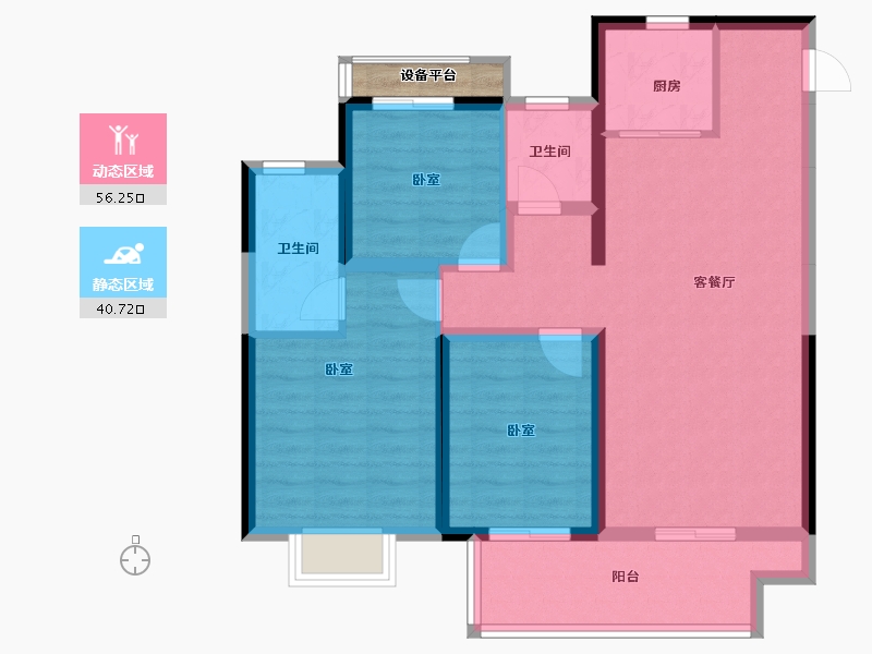 安徽省-亳州市-建投东方名府云著-88.53-户型库-动静分区