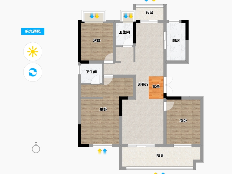 安徽省-阜阳市-纵联府-101.01-户型库-采光通风