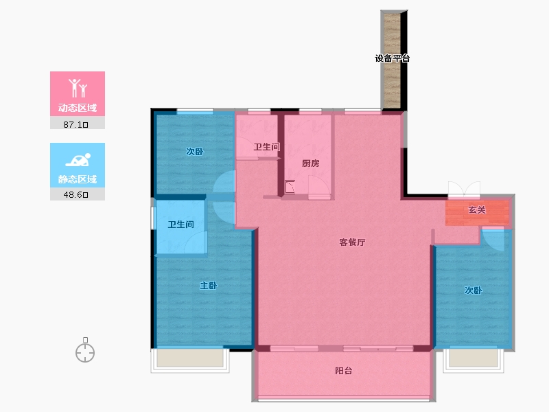 安徽省-阜阳市-天筑郦城-126.00-户型库-动静分区