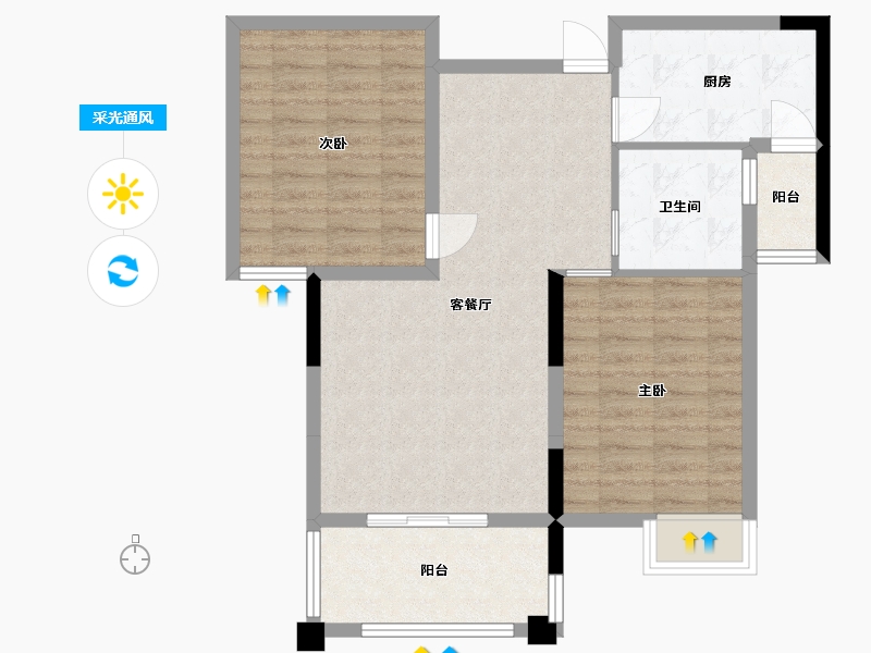 江西省-九江市-海正绿城-76.29-户型库-采光通风