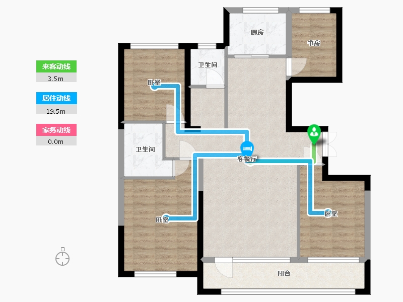 宁夏回族自治区-银川市-美林睿府-94.00-户型库-动静线