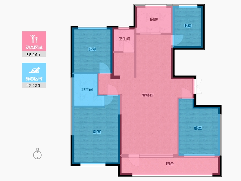 宁夏回族自治区-银川市-美林睿府-94.00-户型库-动静分区