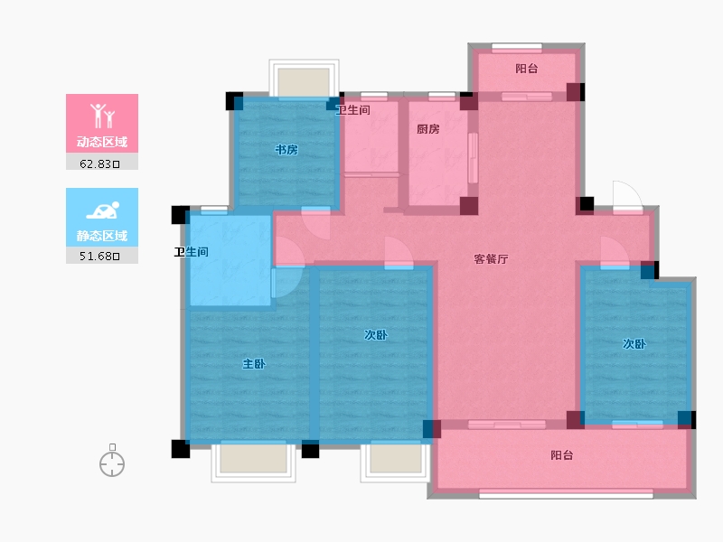 江西省-九江市-九瑞新城-100.45-户型库-动静分区