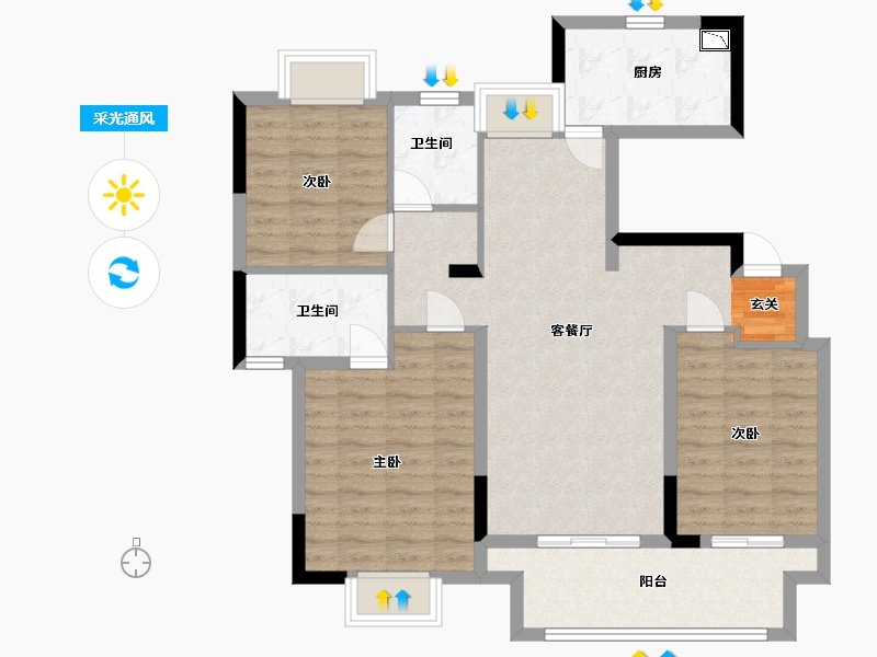 江西省-九江市-融创·政务壹号-92.00-户型库-采光通风