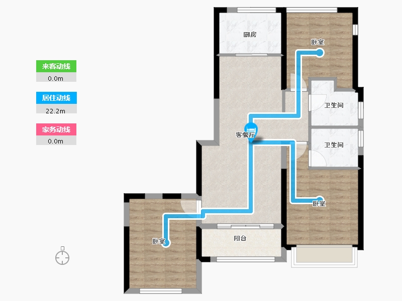 浙江省-宁波市-荣安香园2期-87.00-户型库-动静线