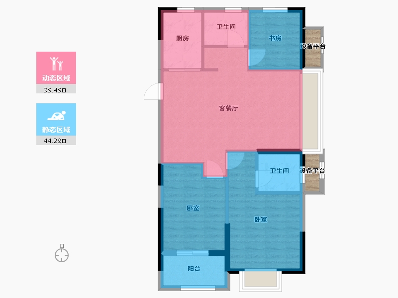 浙江省-嘉兴市-万城景湖园-78.00-户型库-动静分区