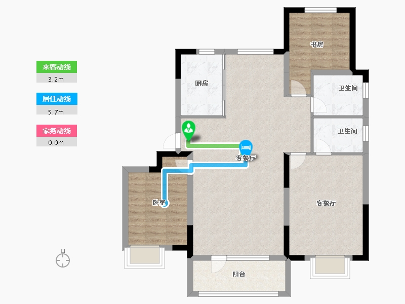 山东省-青岛市-鑫江花漾里-94.00-户型库-动静线