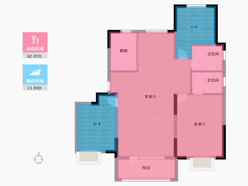 山东省-青岛市-鑫江花漾里-94.00-户型库-动静分区