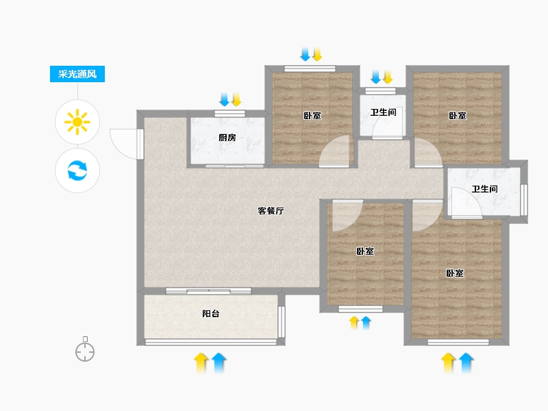 福建省-福州市-正荣悦璟台-100.00-户型库-采光通风