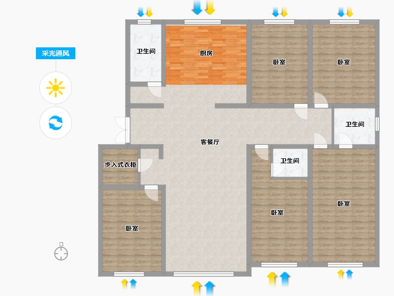 吉林省-辽源市-星源城湖语墅-194.83-户型库-采光通风