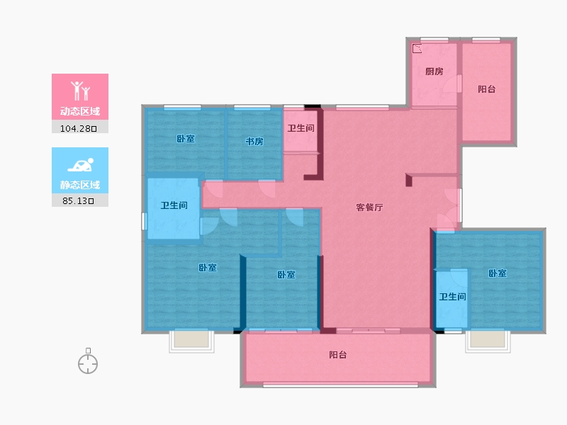 浙江省-湖州市-碧桂园黄金时代-172.00-户型库-动静分区