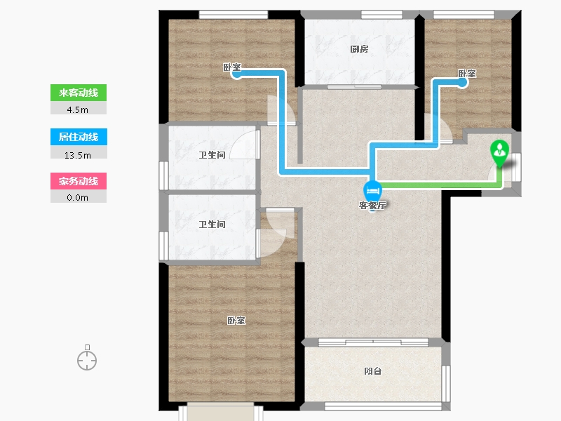 吉林省-辽源市-四平恒大首府-85.13-户型库-动静线