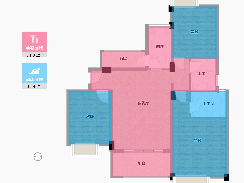 江西省-南昌市-美高东郊紫园-87.99-户型库-动静分区