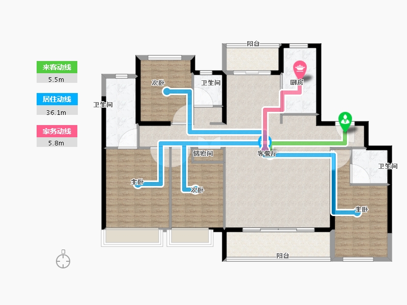 福建省-漳州市-建发珑玺-142.00-户型库-动静线