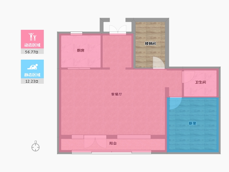 新疆维吾尔自治区-乌鲁木齐市-绿城春风里-69.19-户型库-动静分区