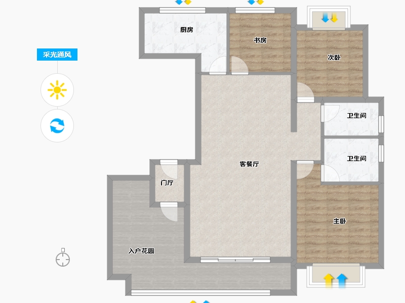 江西省-上饶市-博晟金山首府-105.50-户型库-采光通风