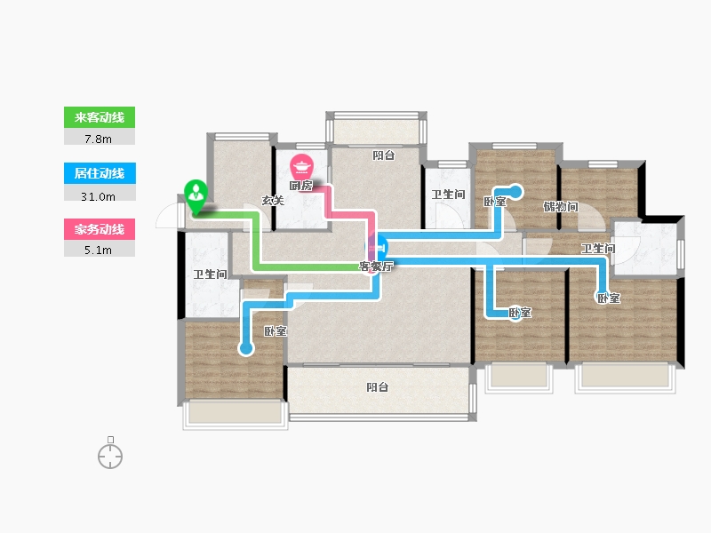 浙江省-温州市-新天和家园-132.01-户型库-动静线