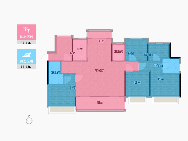 浙江省-温州市-新天和家园-132.01-户型库-动静分区