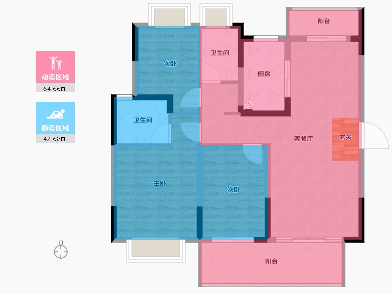 安徽省-阜阳市-碧桂园·黄金时代-97.00-户型库-动静分区