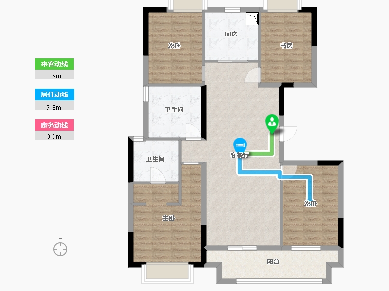 江西省-南昌市-弘阳时光里-108.80-户型库-动静线