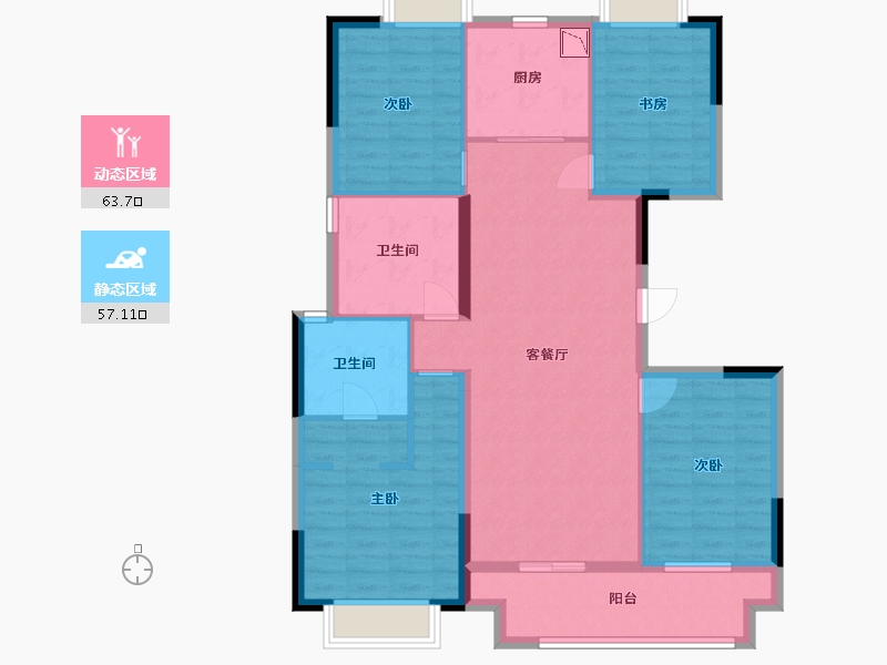 江西省-南昌市-弘阳时光里-108.80-户型库-动静分区