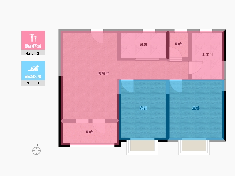 山东省-青岛市-山钢建设凭海临风-67.00-户型库-动静分区