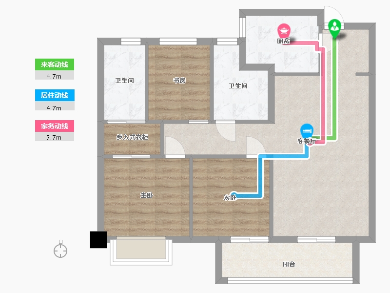 江西省-南昌市-绿地新里城名仕公馆-80.00-户型库-动静线