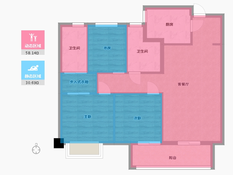 江西省-南昌市-绿地新里城名仕公馆-80.00-户型库-动静分区