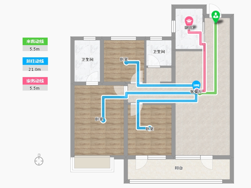 山东省-青岛市-越秀星汇城-85.01-户型库-动静线