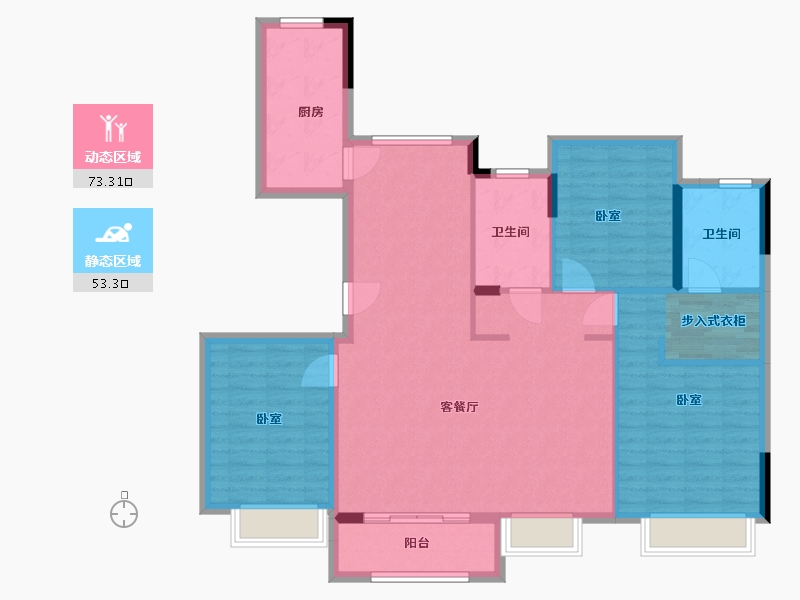 浙江省-湖州市-大家仁皇府九莲-115.00-户型库-动静分区