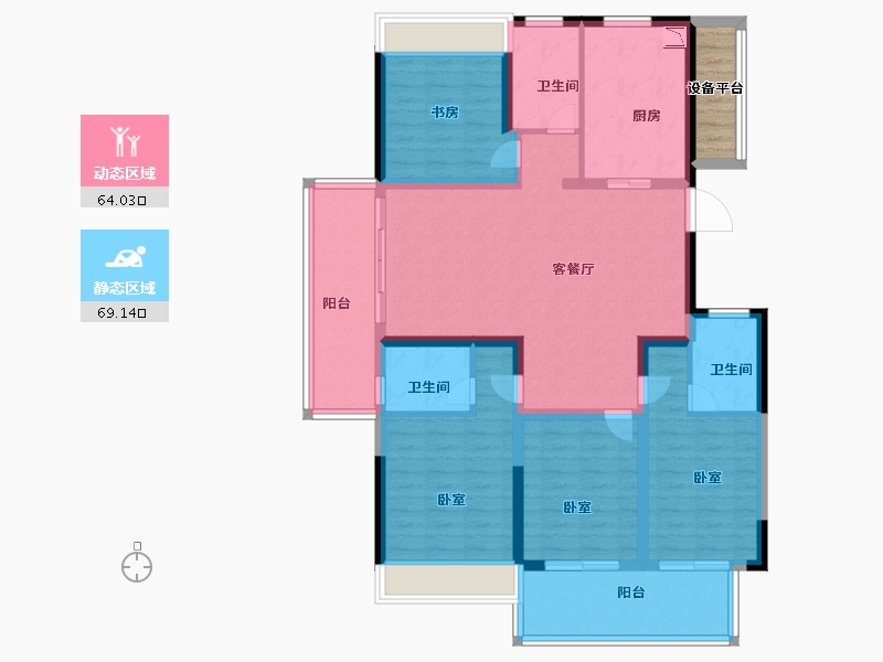 浙江省-金华市-横店南江府-122.00-户型库-动静分区