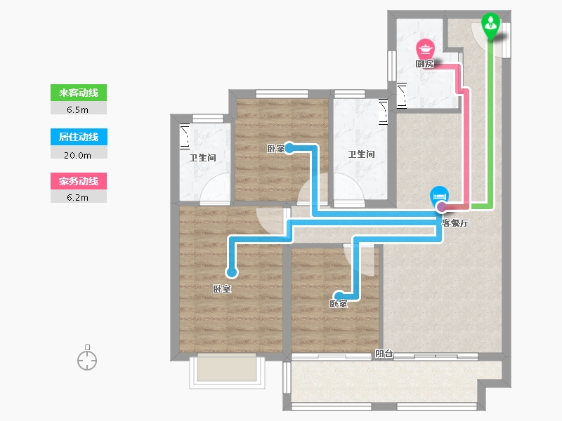 浙江省-丽水市-中骏建杭·璟园-86.00-户型库-动静线