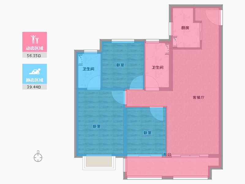 浙江省-丽水市-中骏建杭·璟园-86.00-户型库-动静分区