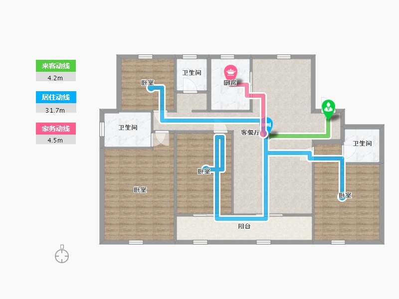 宁夏回族自治区-银川市-汇融静园-134.50-户型库-动静线