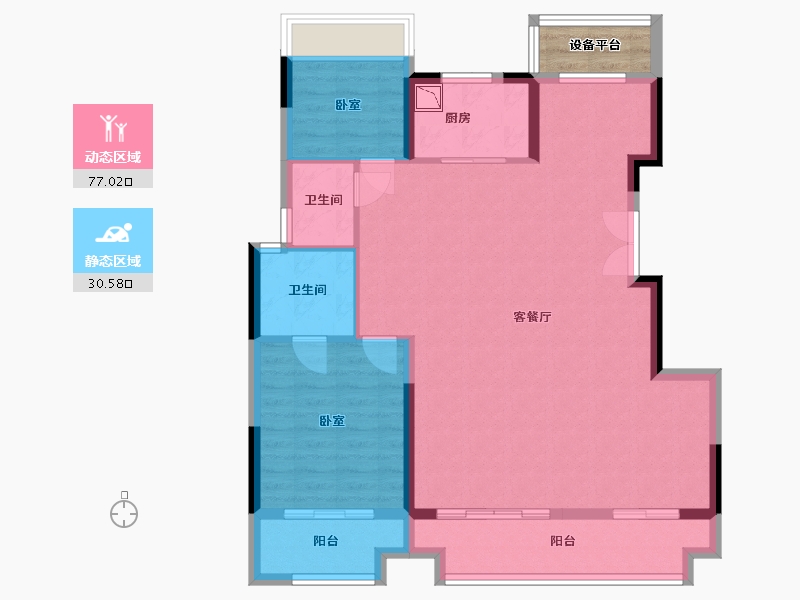 安徽省-合肥市-安建翰林天筑-100.14-户型库-动静分区