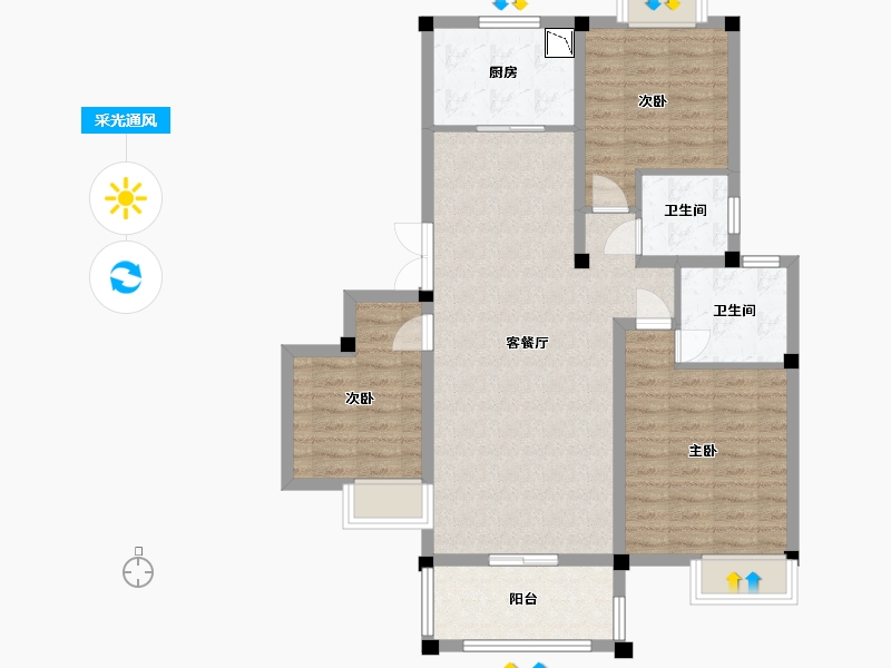 江西省-九江市-恒丰满庭春-92.00-户型库-采光通风